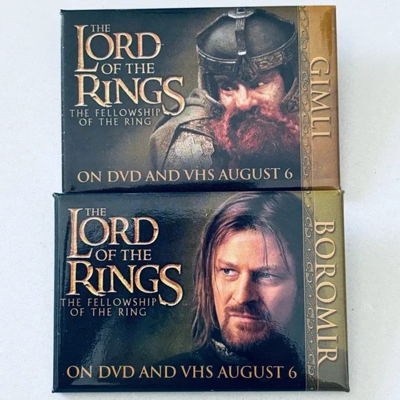 Lord of the Rings Fellowship of the Rings DVD Release Promo Pins Set of 12 - Picture 7 of 8